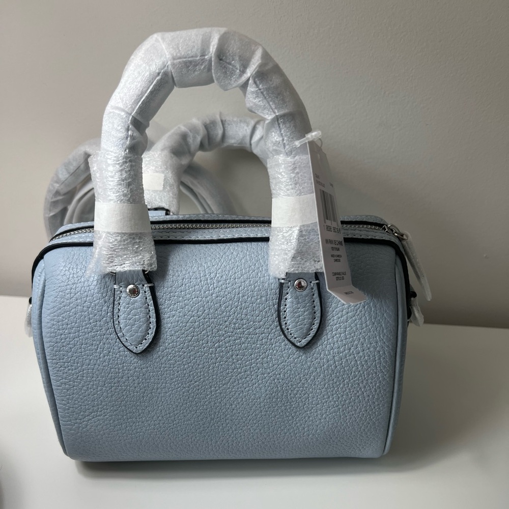 Coach Mini Rowan Bag With Charms Ice Blue NWT - Picture 4 of 9